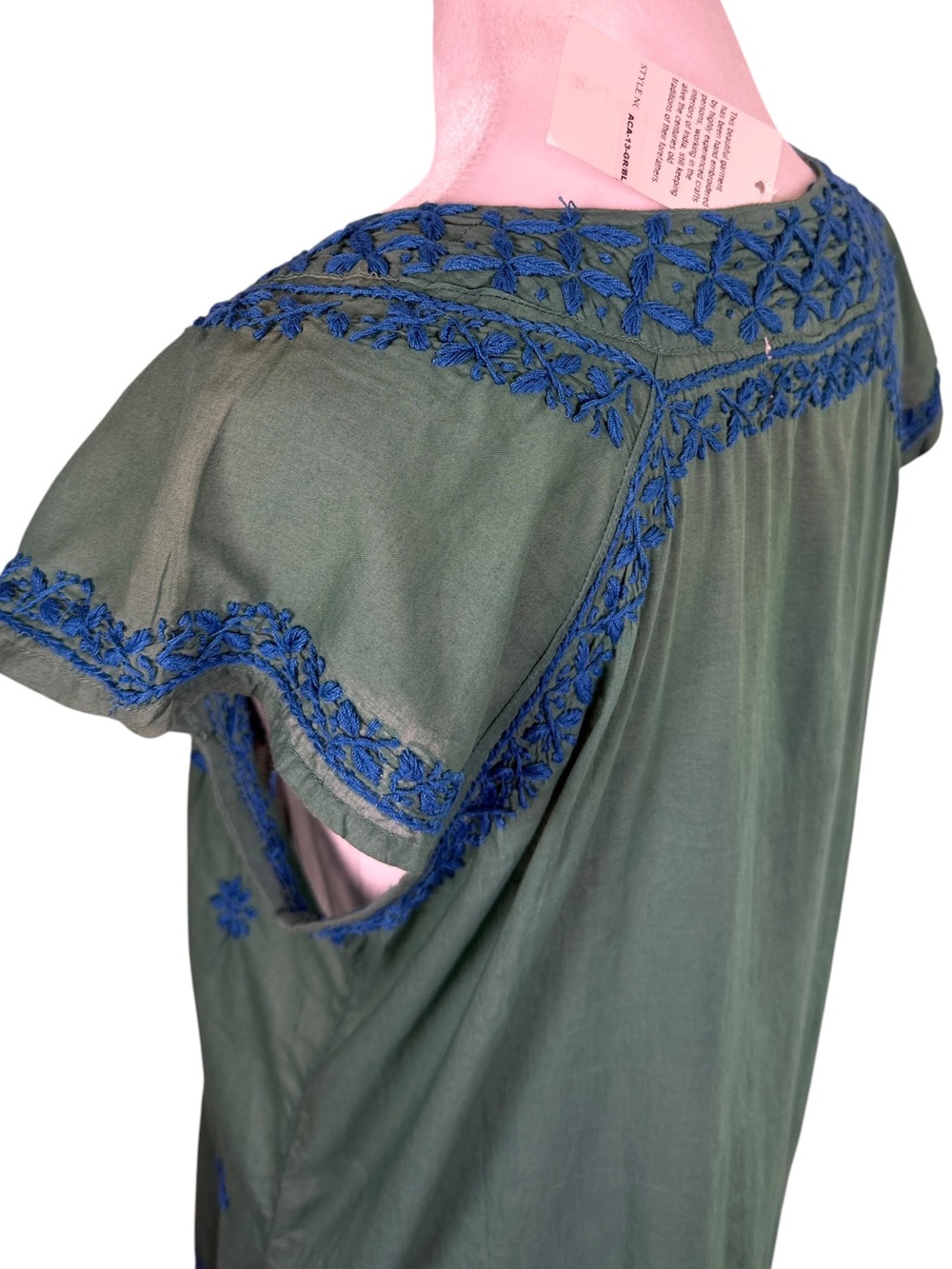 Jayshree Dalal Hand Embroidered Cotton Tunic Dress – Size XL – NWT - Picture 7 of 11